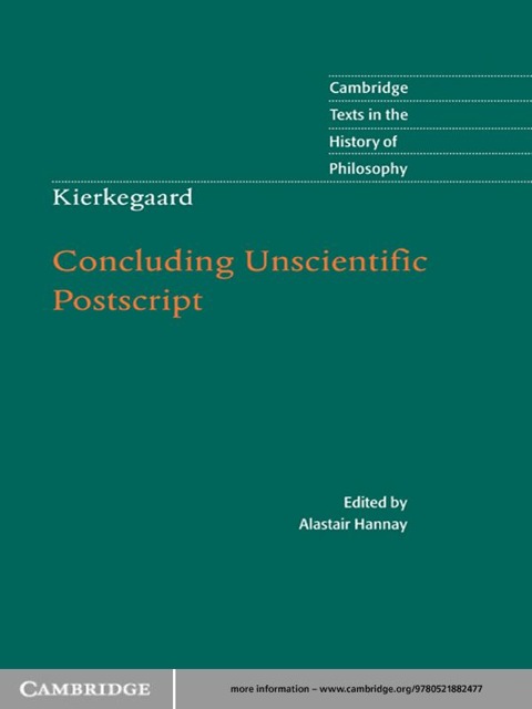 Cover image for book Kierkegaard: Concluding Unscientific Postscript