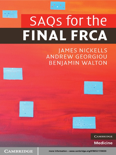 SAQs for the Final FRCA 