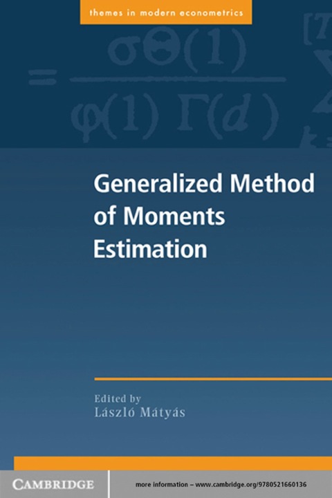 Cover image for book Generalized Method of Moments Estimation