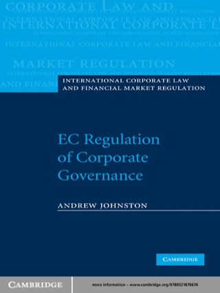 EC Regulation of Corporate Governance