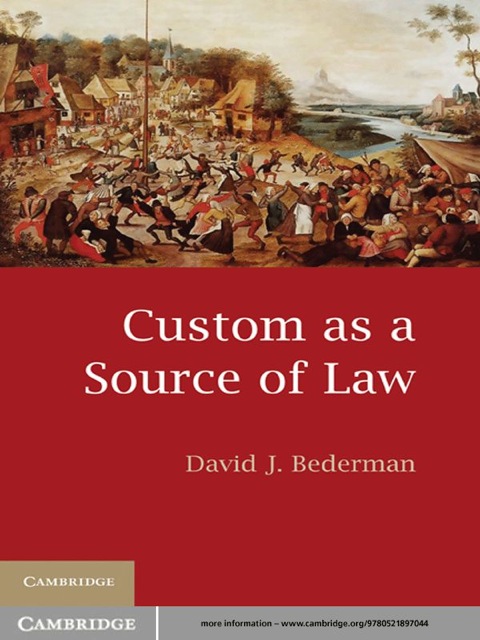 Cover image for book Custom as a Source of Law