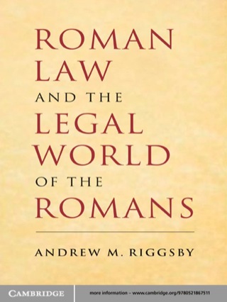 Roman Law and the Legal World of the Romans