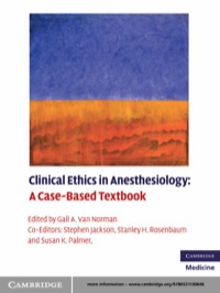 Cover image: Clinical Ethics in Anesthesiology 1st edition 9780521130646