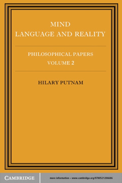 Cover image for book Philosophical Papers: Volume 2, Mind, Language and Reality