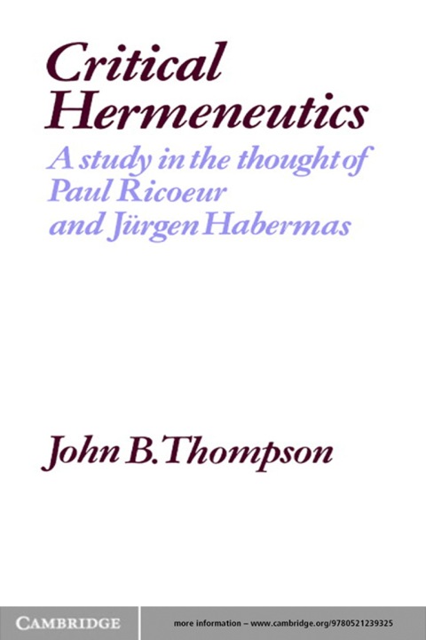 Cover image for book Critical Hermeneutics