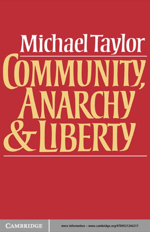 Cover image for book Community, Anarchy and Liberty