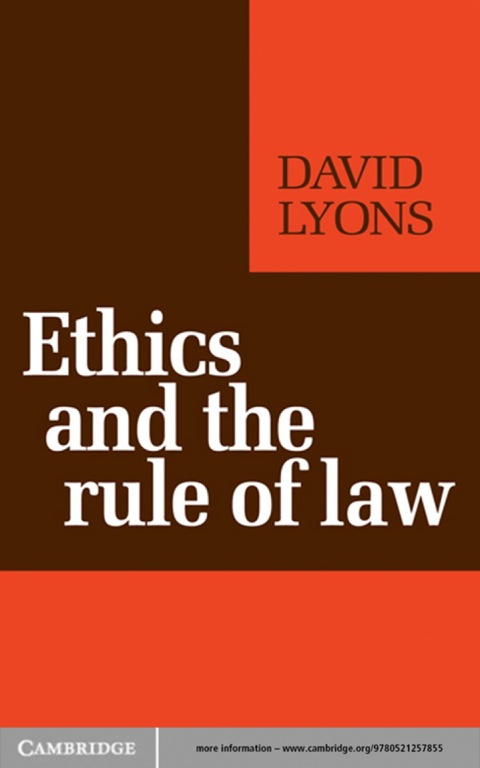 Cover image for book Ethics and the Rule of Law