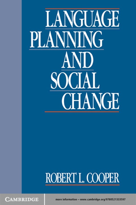 Cover image for book Language Planning and Social Change
