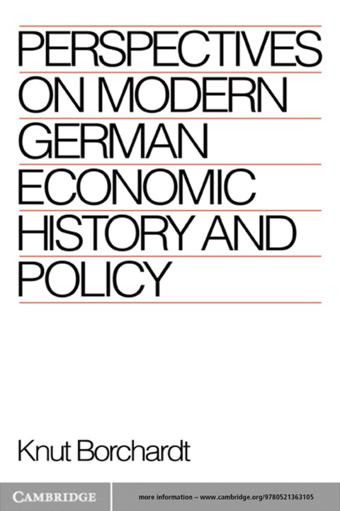Cover image for book Perspectives on Modern German Economic History and Policy