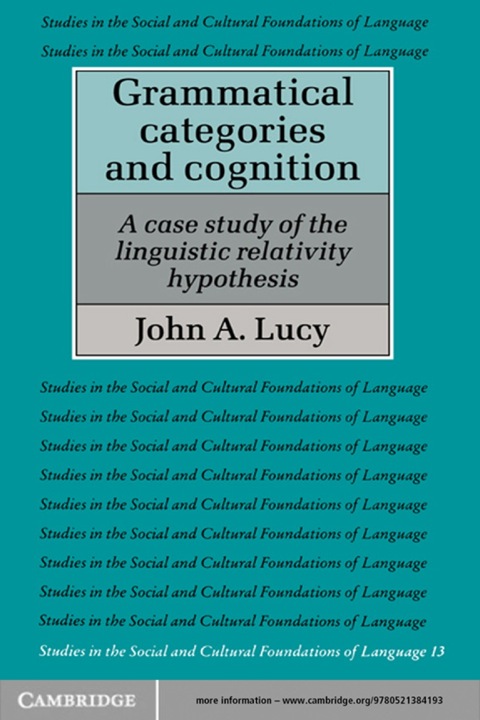 Cover image for book Grammatical Categories and Cognition