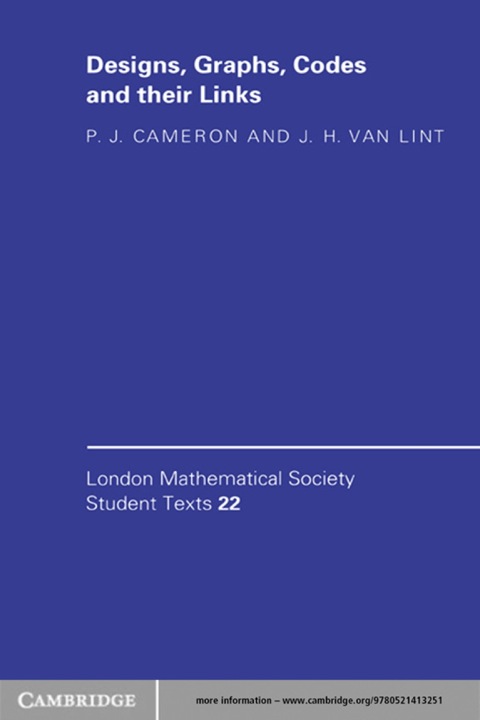 Cover image for book Designs, Graphs, Codes and their Links
