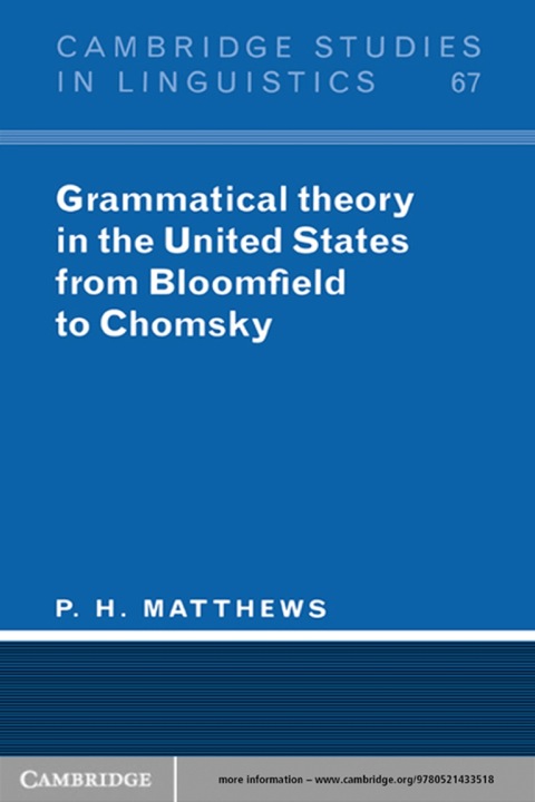 Cover image for book Grammatical Theory in the United States