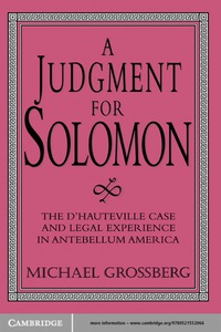 Cover image: A Judgment for Solomon 9780521552066