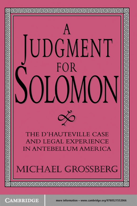 Cover image for book A Judgment for Solomon