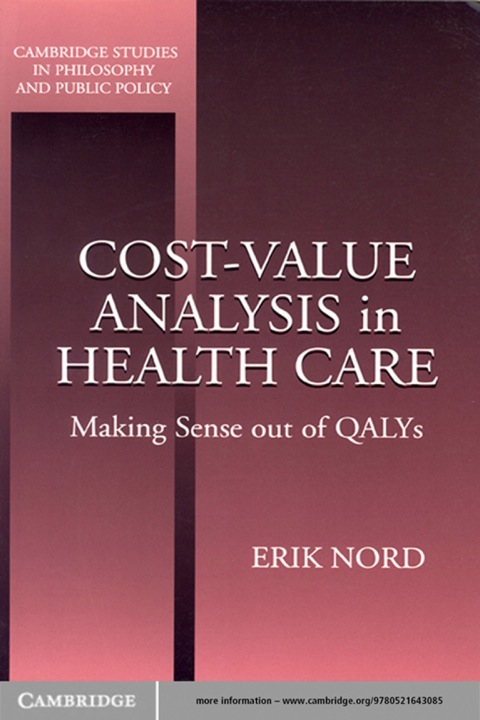 Cover image for book Cost-Value Analysis in Health Care