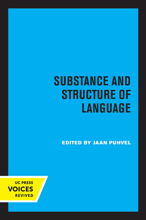 Cover image for book Substance and Structure of Language