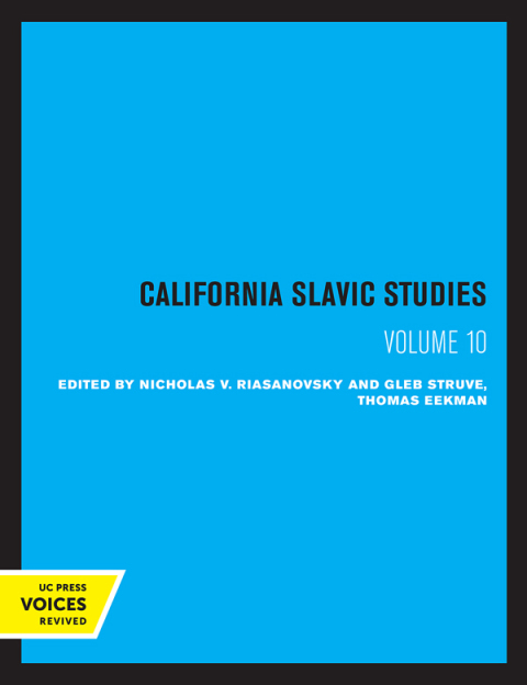 Cover image for book California Slavic Studies, Volume X