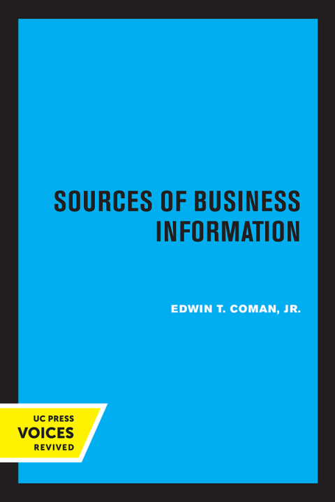 Cover image for book Sources of Business Information