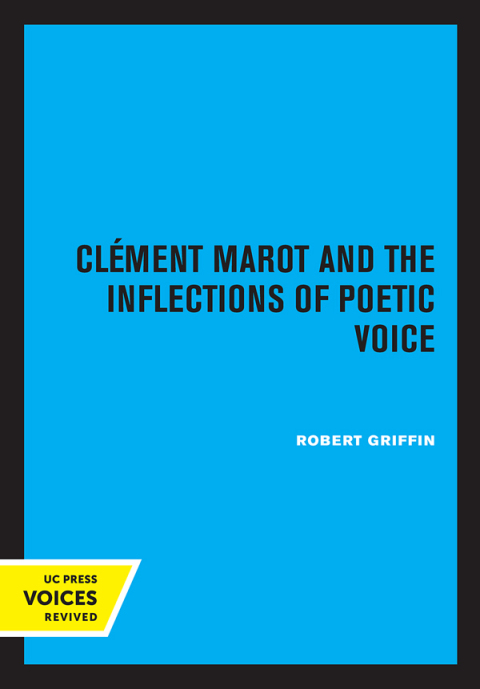 Cover image for book Clement Marot and the Inflections of Poetic Voice