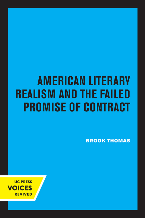 Cover image for book American Literary Realism and the Failed Promise of Contract
