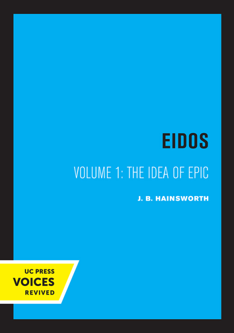 Cover image for book The Idea of Epic