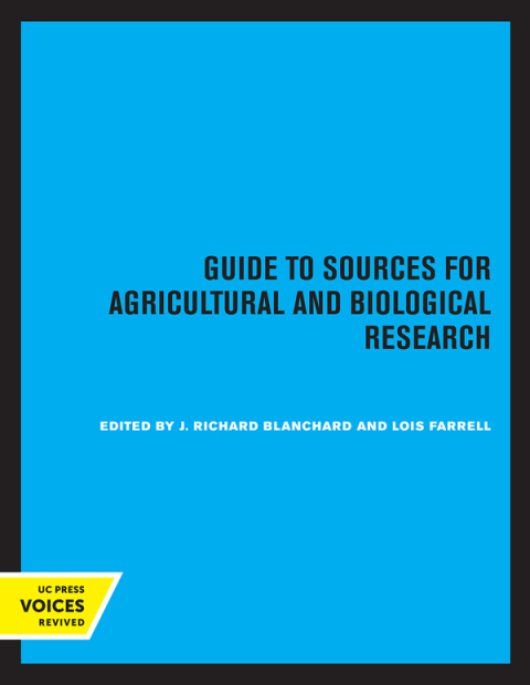 Cover image for book Guide to Sources for Agricultural and Biological Research