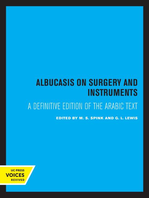 Cover image for book Albucasis On Surgery and Instruments