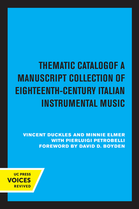 Cover image for book Thematic Catalog of a Manuscript Collection of Eighteenth-Century Italian Instrumental Music