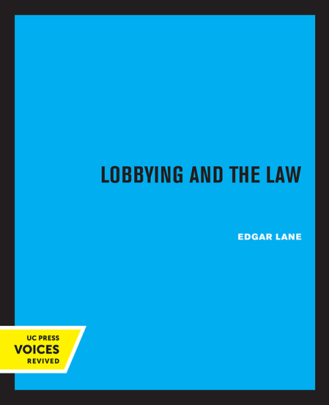 Cover image for book Lobbying and The Law
