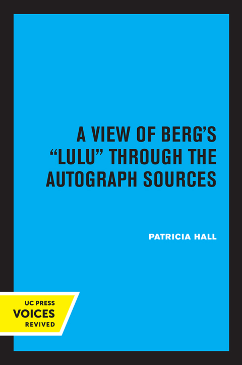 Cover image for book A View of Berg's Lulu