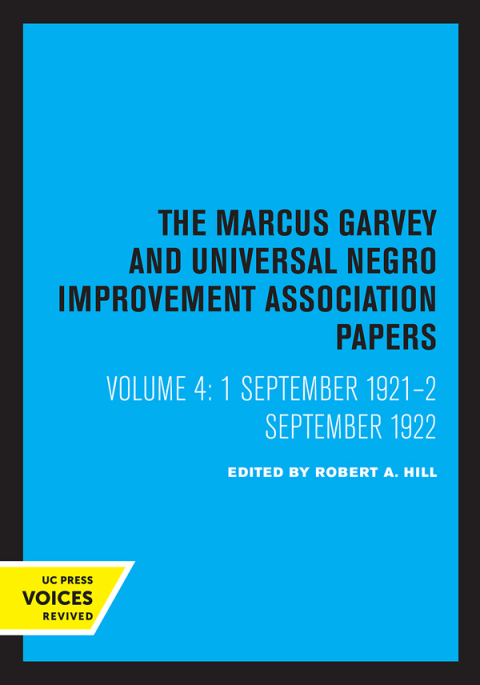 Cover image for book The Marcus Garvey and Universal Negro Improvement Association Papers, Vol. IV