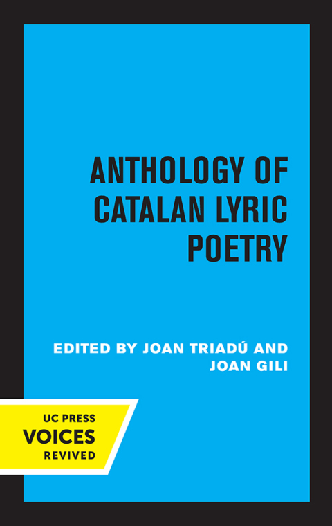 Cover image for book Anthology of Catalan Lyric Poetry
