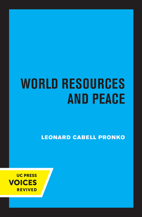 Cover image for book World Resources and Peace