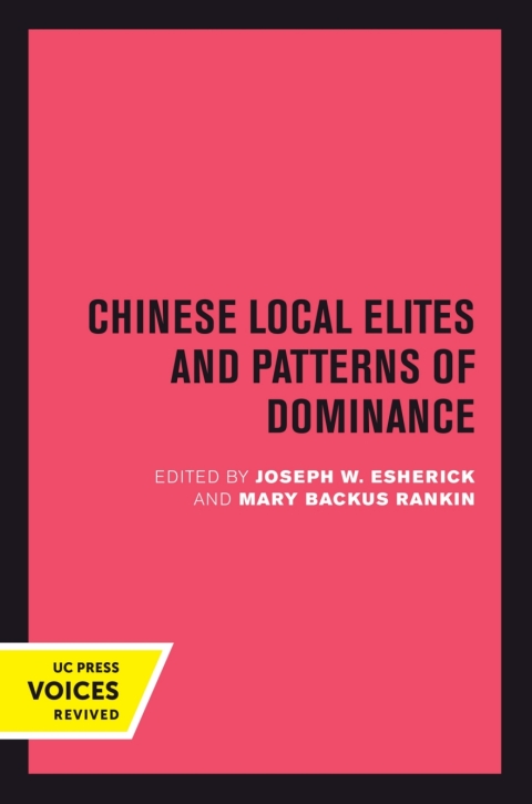 Cover image for book Chinese Local Elites and Patterns of Dominance