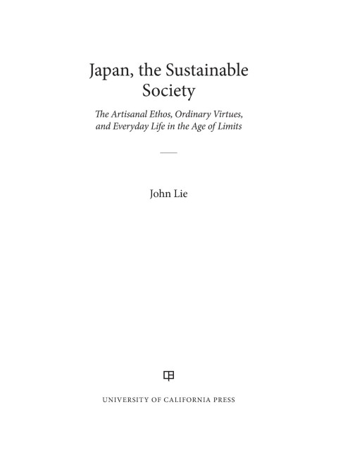 Cover image for book Japan, the Sustainable Society
