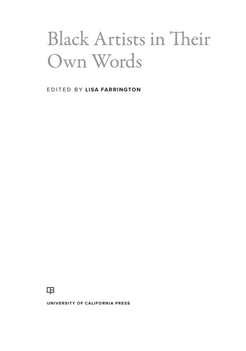 Cover image for book Black Artists in Their Own Words