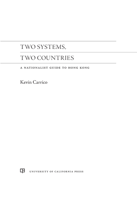 Cover image for book Two Systems, Two Countries