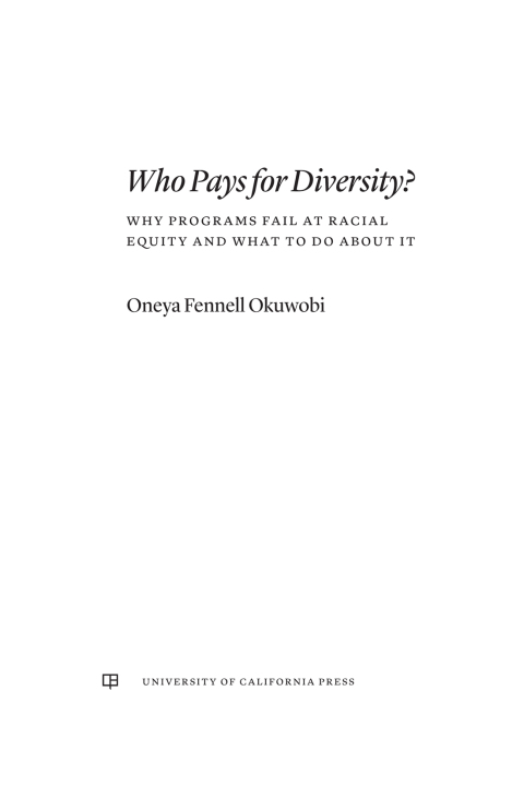 Cover image for book Who Pays for Diversity?