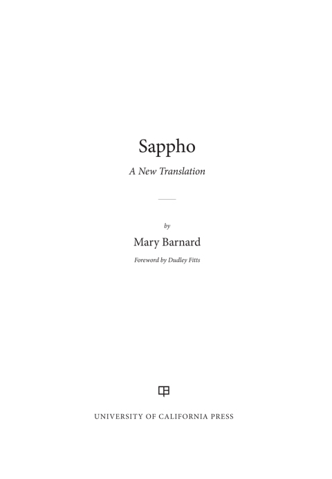 Cover image for book Sappho