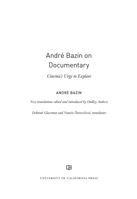 Cover image for book André Bazin on Documentary