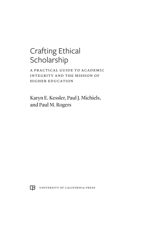 Cover image for book Crafting Ethical Scholarship