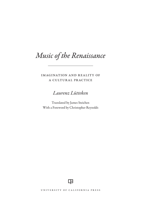 Cover image for book Music of the Renaissance