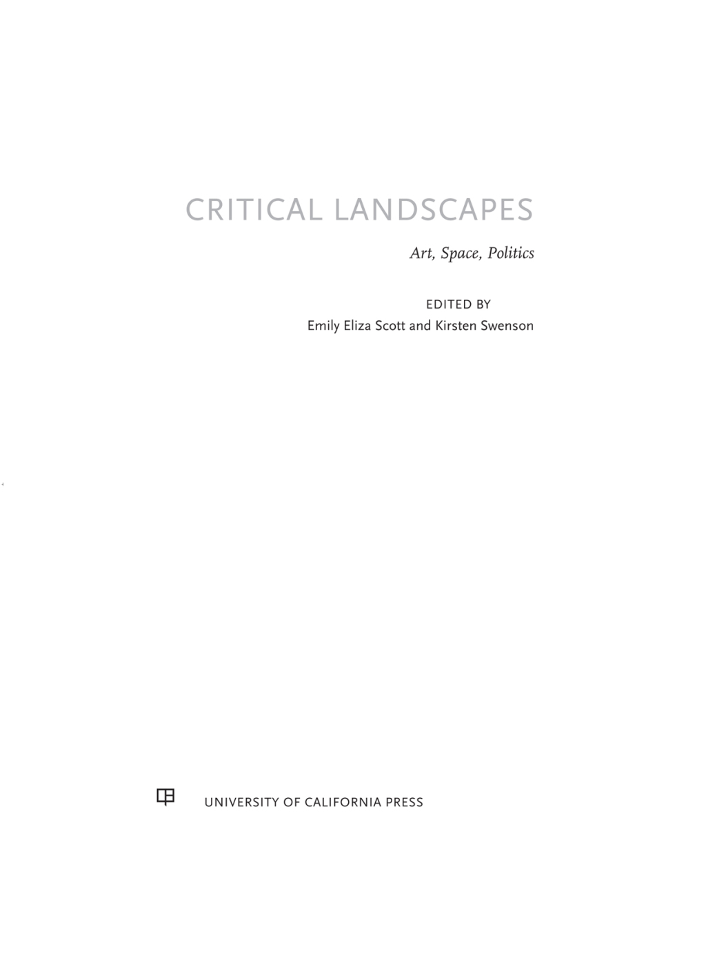 Reflowable Critical Landscapes; $38.79
