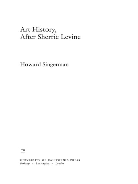 Cover image for book Art History, After Sherrie Levine