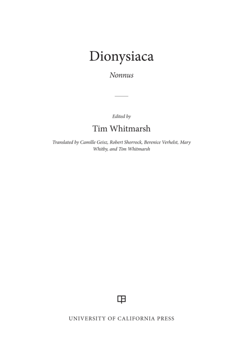 Cover image for book Dionysiaca