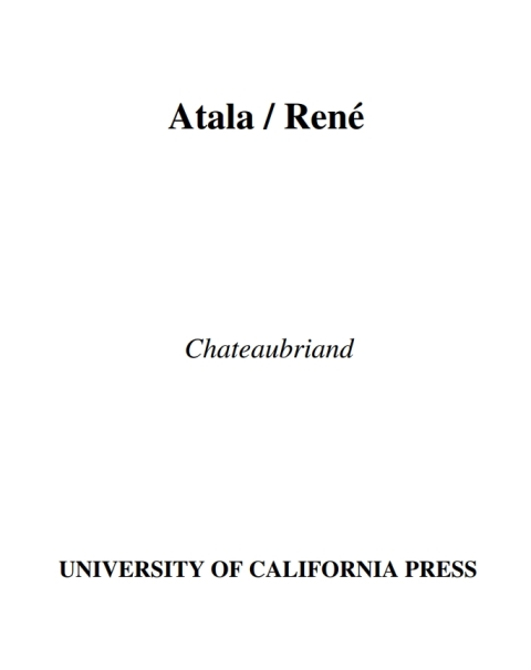 Cover image for book Atala and Rene