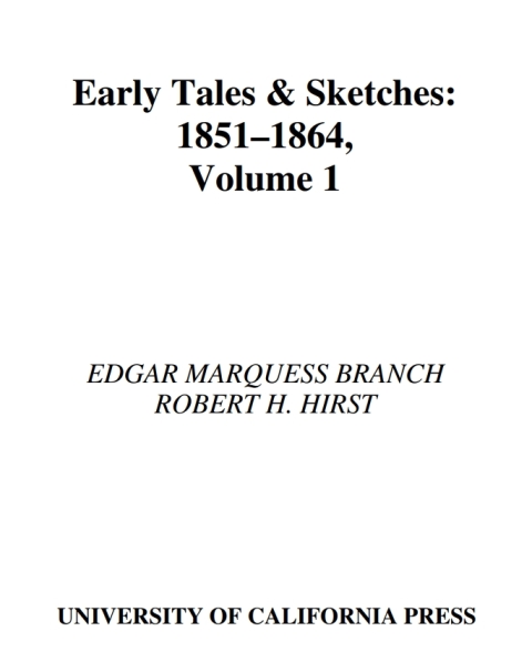Cover image for book Early Tales and Sketches, Volume 1