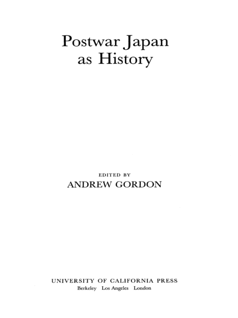 Cover image for book Postwar Japan as History