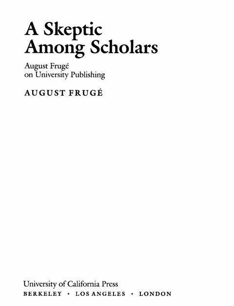 Cover image for book A Skeptic Among Scholars