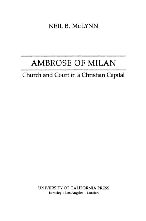 Cover image for book Ambrose of Milan